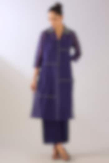 Purple Silk Organza Pant by Peachoo at Pernia's Pop Up Shop