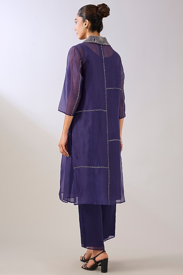 Purple Silk Organza Pant by Peachoo at Pernia's Pop Up Shop