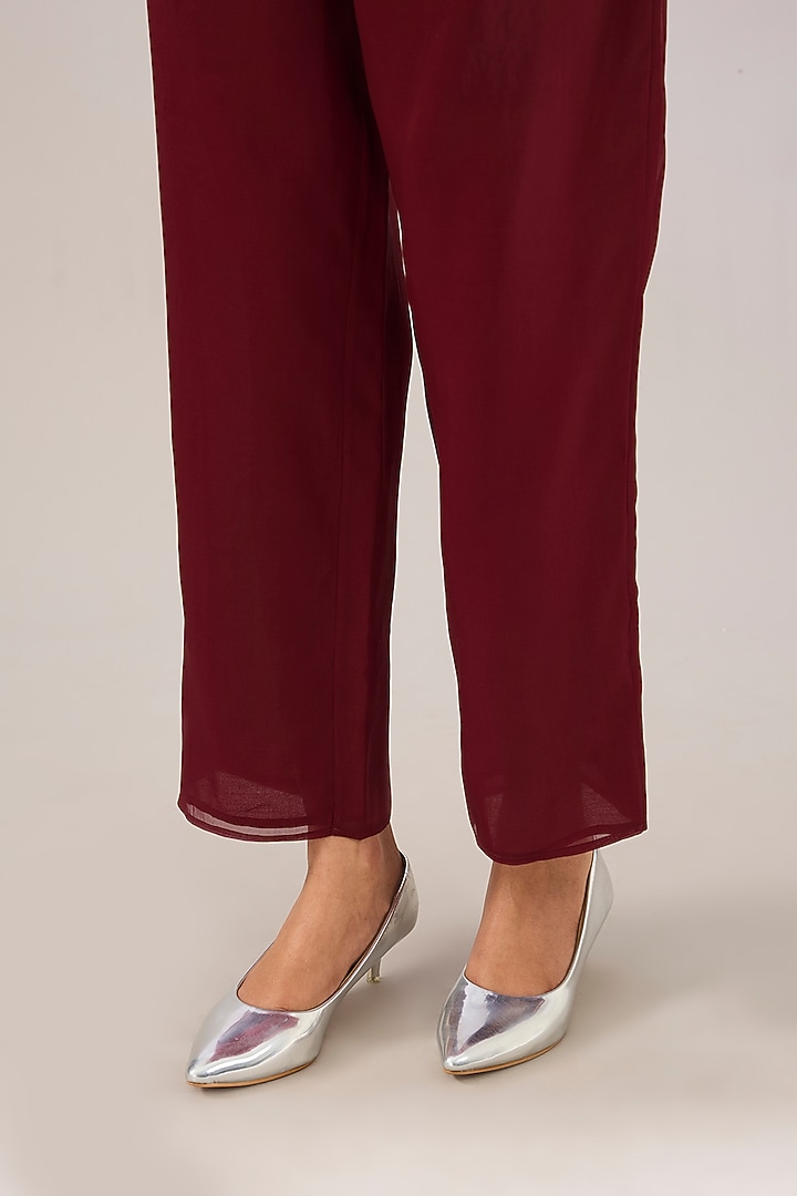 Ruby Red Silk Organza Pant by Peachoo at Pernia's Pop Up Shop