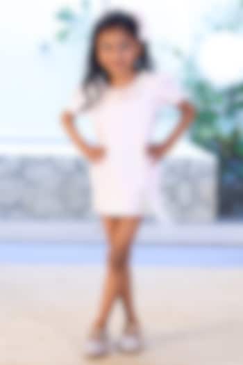 Pink Neoprene Dress For Girls by PEAR BEAR at Pernia's Pop Up Shop