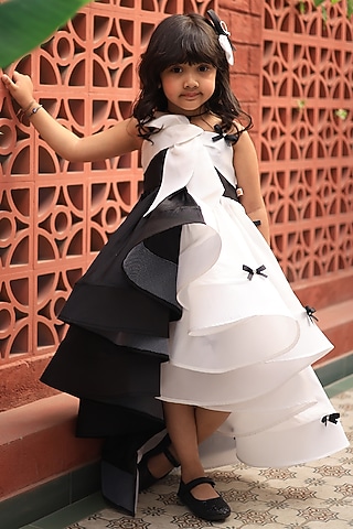 black dress with white bows Black Big Bow Dress