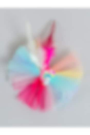 Multi-Colored Butterfly Net Feather Embellished Frilled Hair Clip For Girls by PEAR BEAR at Pernia's Pop Up Shop