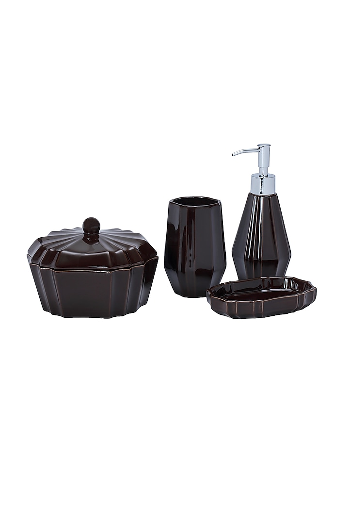 Brune Ceramic Bathroom Set (Set of 4) by Perenne Design