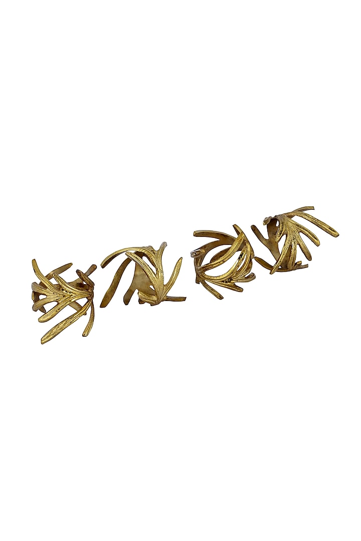 Golden Handmade Brass Napkin Rings (Set of 4) by Perenne Design