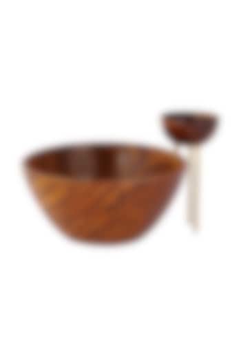 Brown Wood Chip & Dip Bowl by Perenne Design