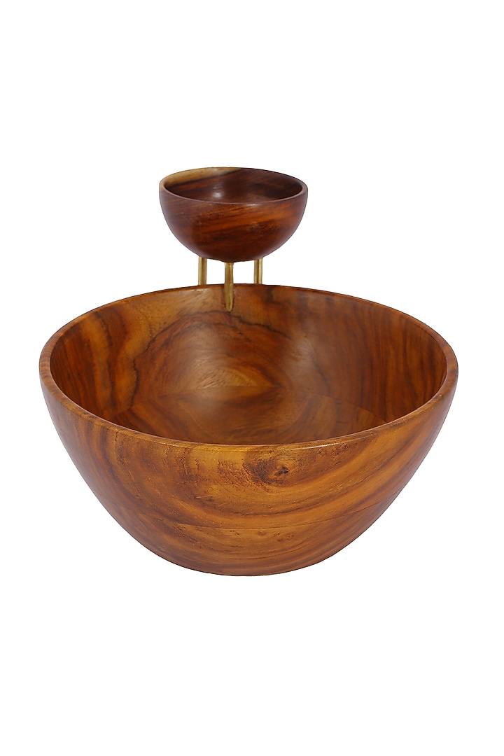 Brown Wood Chip & Dip Bowl by Perenne Design at Pernia's Pop Up Shop