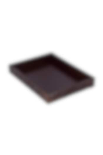 Chocolate Brown Wood Abstract Tray by Perenne Design