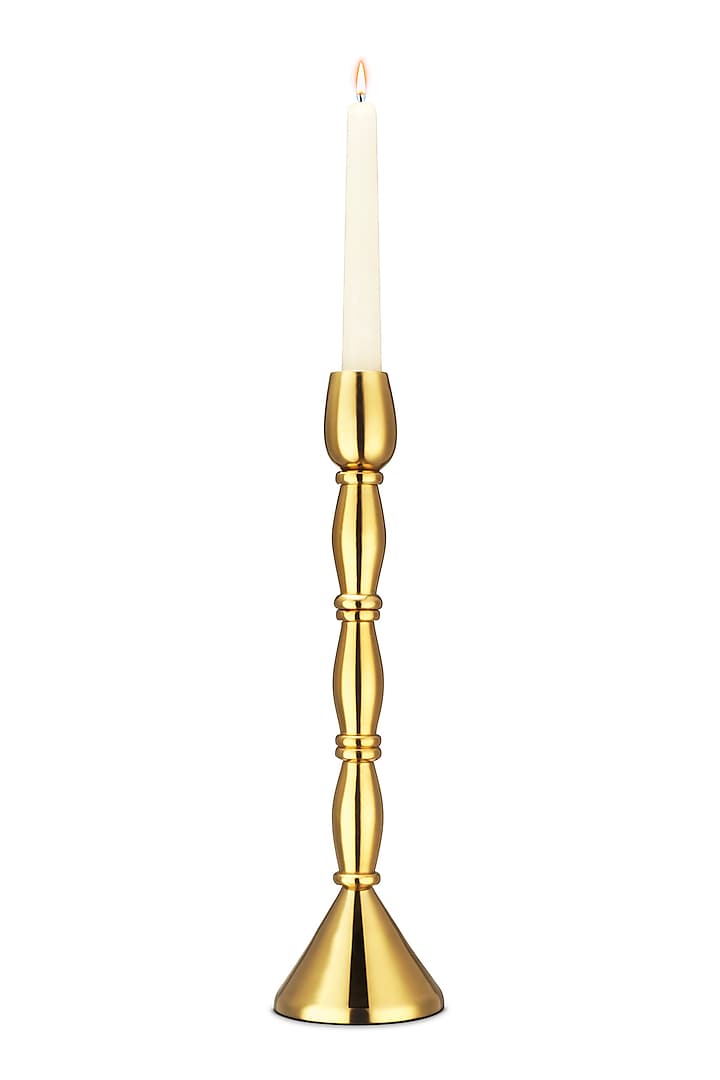 Gold Aluminium Classic Candle Holder by Perenne Design