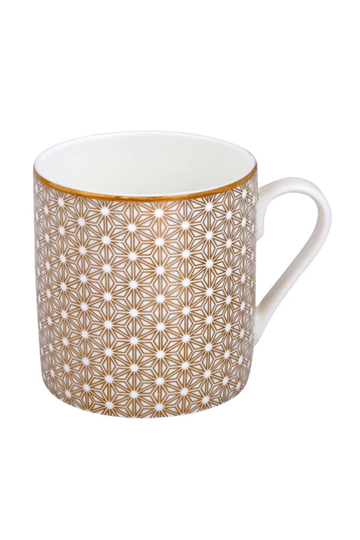 White Pure Gold & Fine Bone China Mug (Set of 4) by Perenne Design