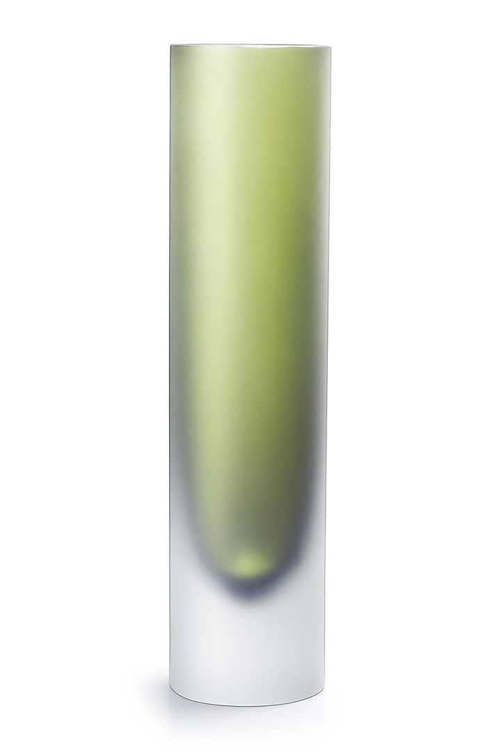 Olive Green Cylindrical Vase by Perenne Design at Pernia's Pop Up Shop