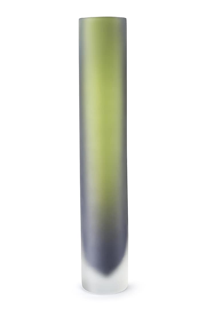 Olive Green Cylindrical Vase by Perenne Design at Pernia's Pop Up Shop