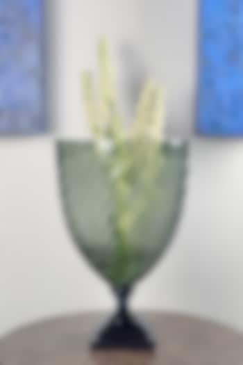Olive Green Glass Vase by Perenne Design