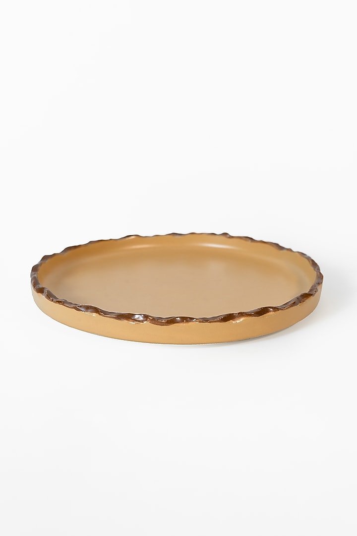 Mustard Stoneware Ceramic Dinner Plate by Perenne Design at Pernia's Pop Up Shop