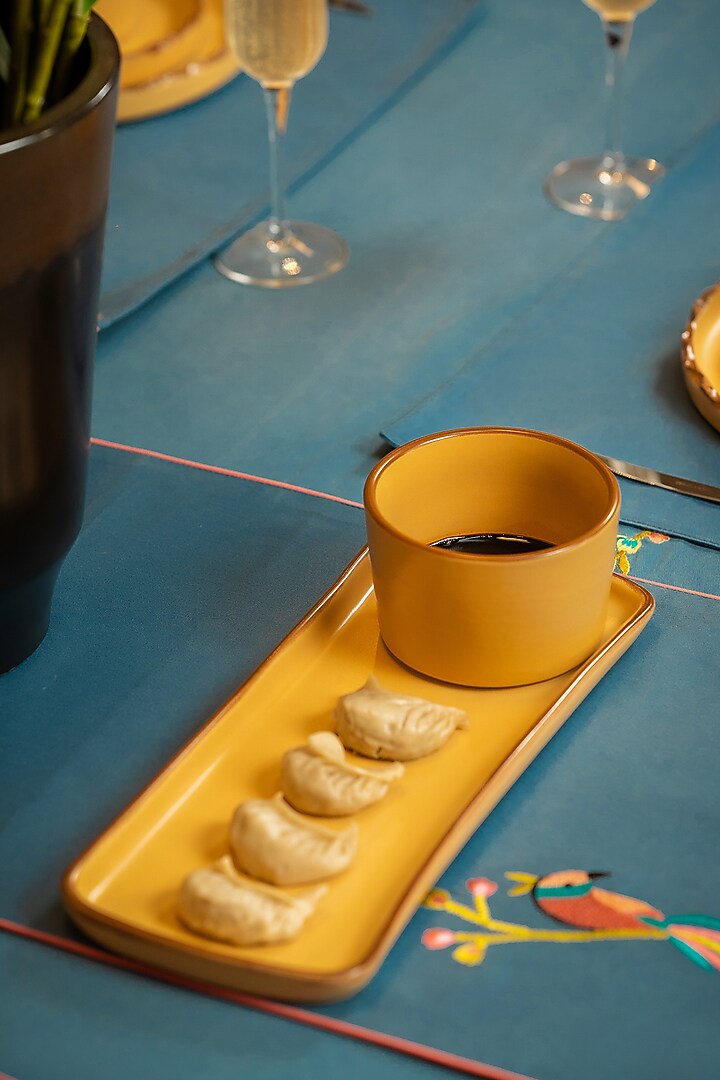 Mustard Stoneware Ceramic Bowl (Set of 4) by Perenne Design at Pernia's Pop Up Shop
