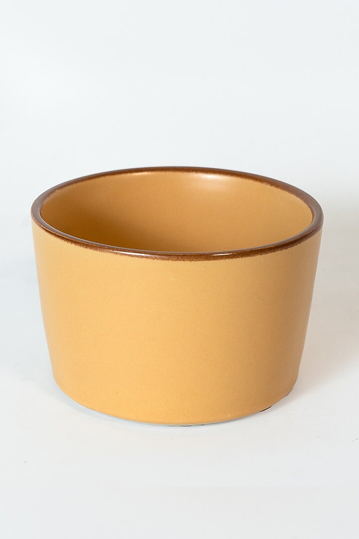 Mustard Stoneware Ceramic Bowl (Set of 4) by Perenne Design at Pernia's Pop Up Shop