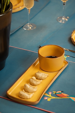 Mustard Stoneware Ceramic Platter by Perenne Design