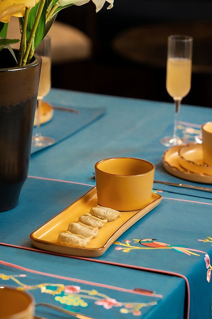 Mustard Stoneware Ceramic Platter by Perenne Design at Pernia's Pop Up Shop