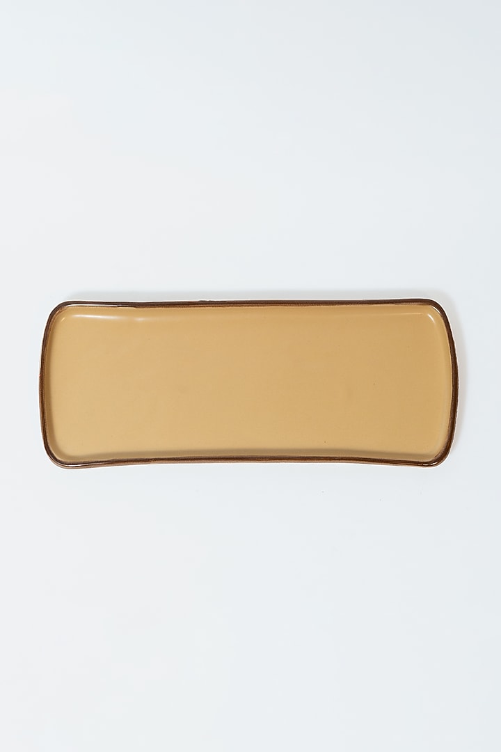Mustard Stoneware Ceramic Platter by Perenne Design at Pernia's Pop Up Shop
