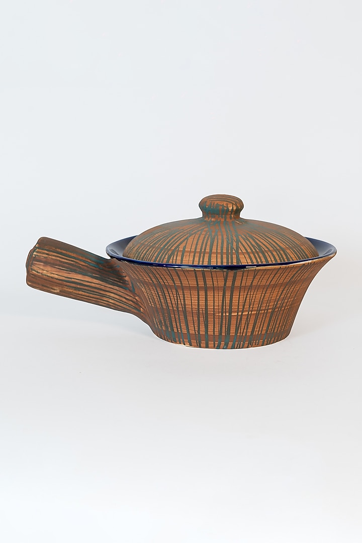 Orange Stoneware Ceramic Casserole With Lid by Perenne Design at Pernia's Pop Up Shop