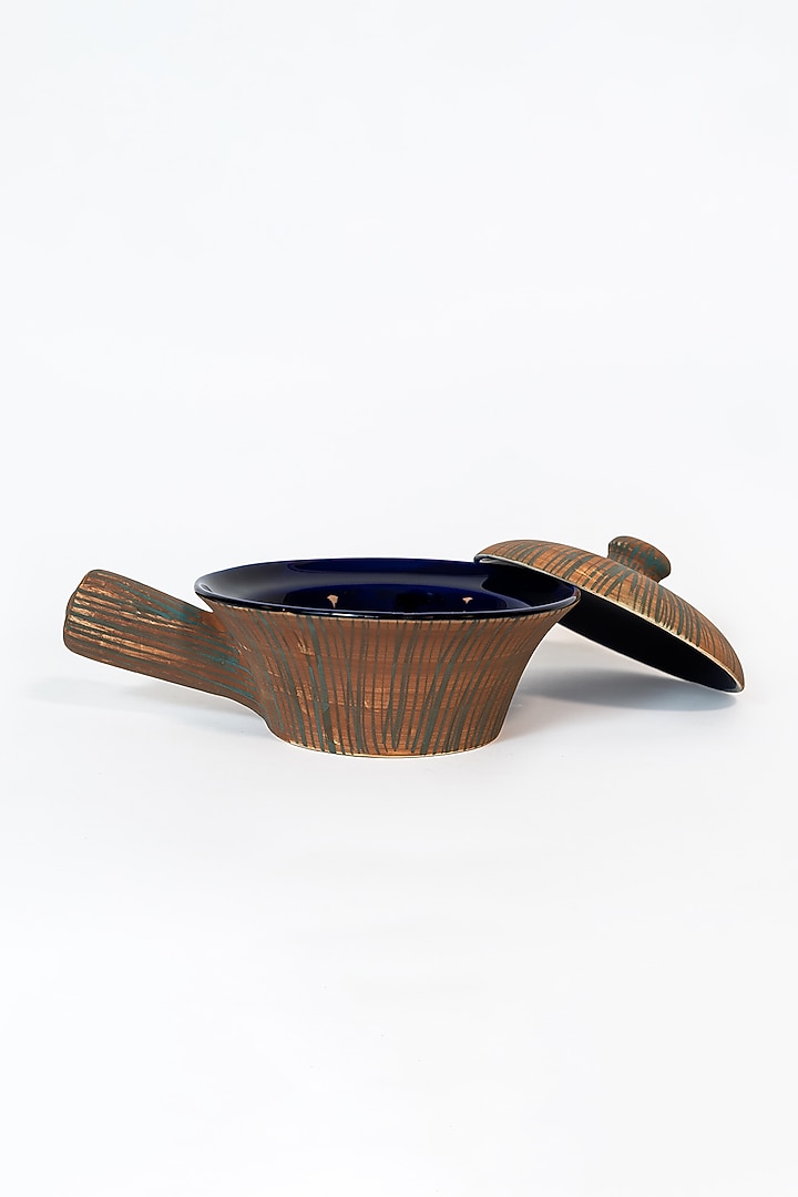 Orange Stoneware Ceramic Casserole With Lid by Perenne Design at Pernia's Pop Up Shop
