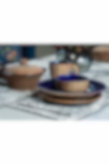 Mustard & Blue Stoneware Ceramic Bowl (Set of 4) by Perenne Design