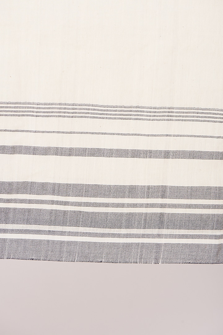 Off-White Cotton Handwoven Festive Saree by Peeli Kothi at Pernia's Pop Up Shop