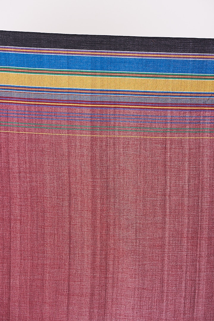 Cadmium Red Cotton Handwoven Festive Saree by Peeli Kothi at Pernia's Pop Up Shop