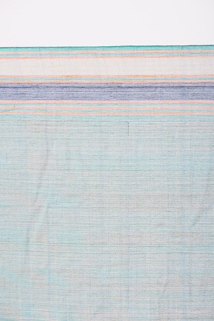 Mint Green Cotton Handwoven Festive Saree by Peeli Kothi at Pernia's Pop Up Shop