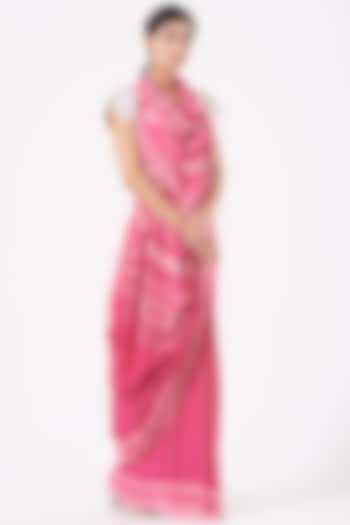 Blush Pink Cotton Handwoven Saree by Peeli Kothi