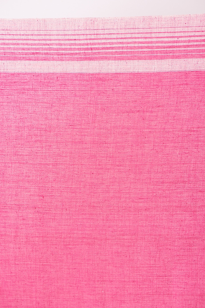Blush Pink Cotton Handwoven Festive Saree by Peeli Kothi at Pernia's Pop Up Shop