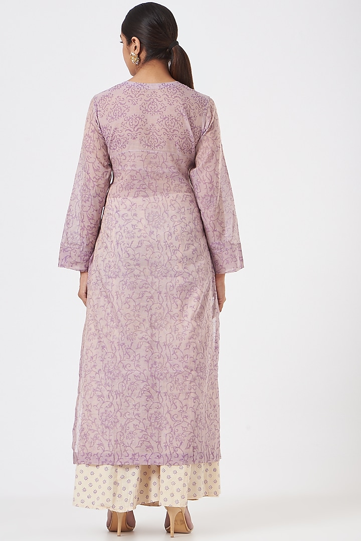 Mauve Printed Sharara Set by Peenacolada at Pernia's Pop Up Shop