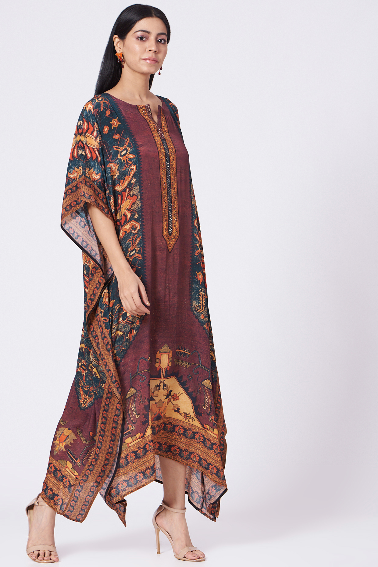 Wine Celtic Printed Kaftan by Peenacolada at Pernia's Pop Up Shop