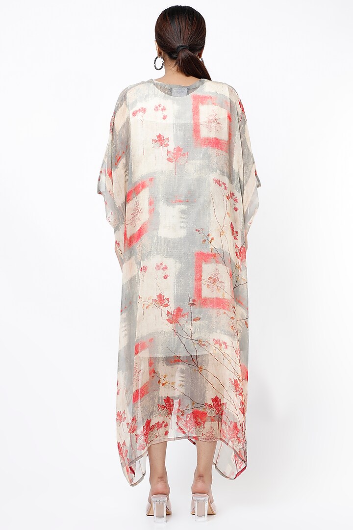 Grey Digital Printed Kaftan by Peenacolada at Pernia's Pop Up Shop