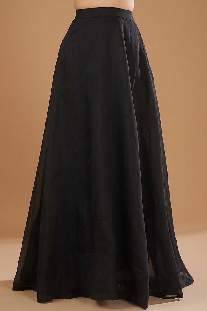Black Chanderi Skirt Set by Peenacolada at Pernia's Pop Up Shop