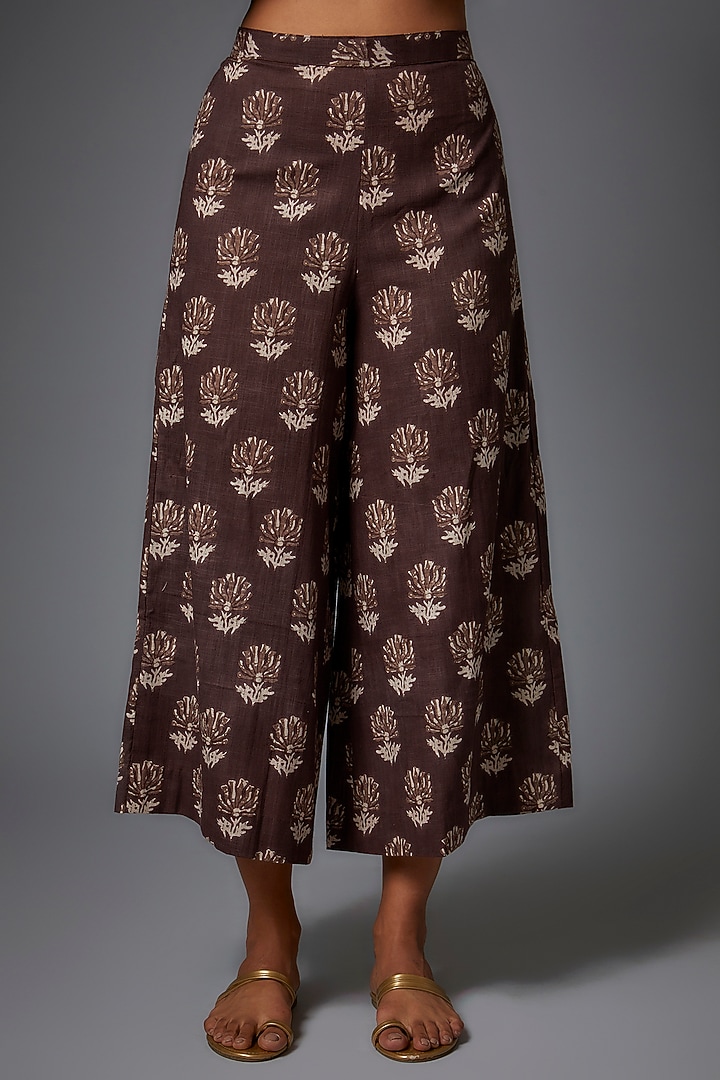 Brown Cotton Printed Kurta Set by Pehnaav at Pernia's Pop Up Shop