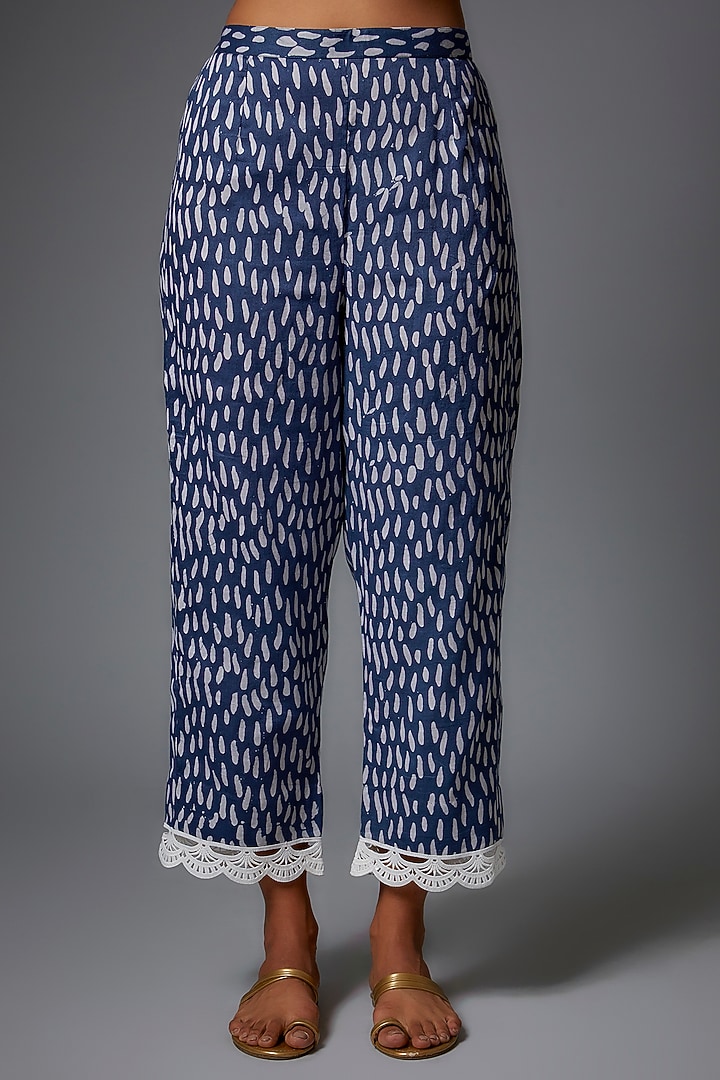 Blue Cotton Printed Kurta Set by Pehnaav at Pernia's Pop Up Shop