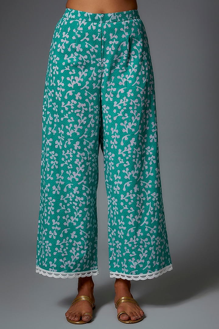 Green Cotton Printed Kurta Set by Pehnaav at Pernia's Pop Up Shop