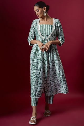 Blue Premium Cotton Kurta Set by Pehnaav