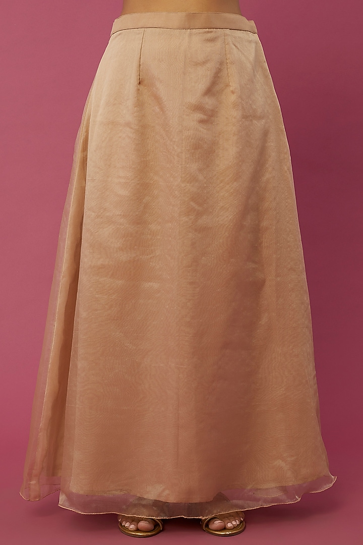 Beige Organza Skirt Set by Pehnaav at Pernia's Pop Up Shop