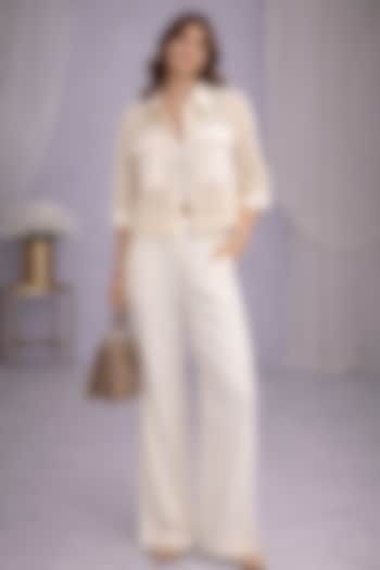 Cream French Twill Co-Ord Set by PEHR ARORA at Pernia's Pop Up Shop