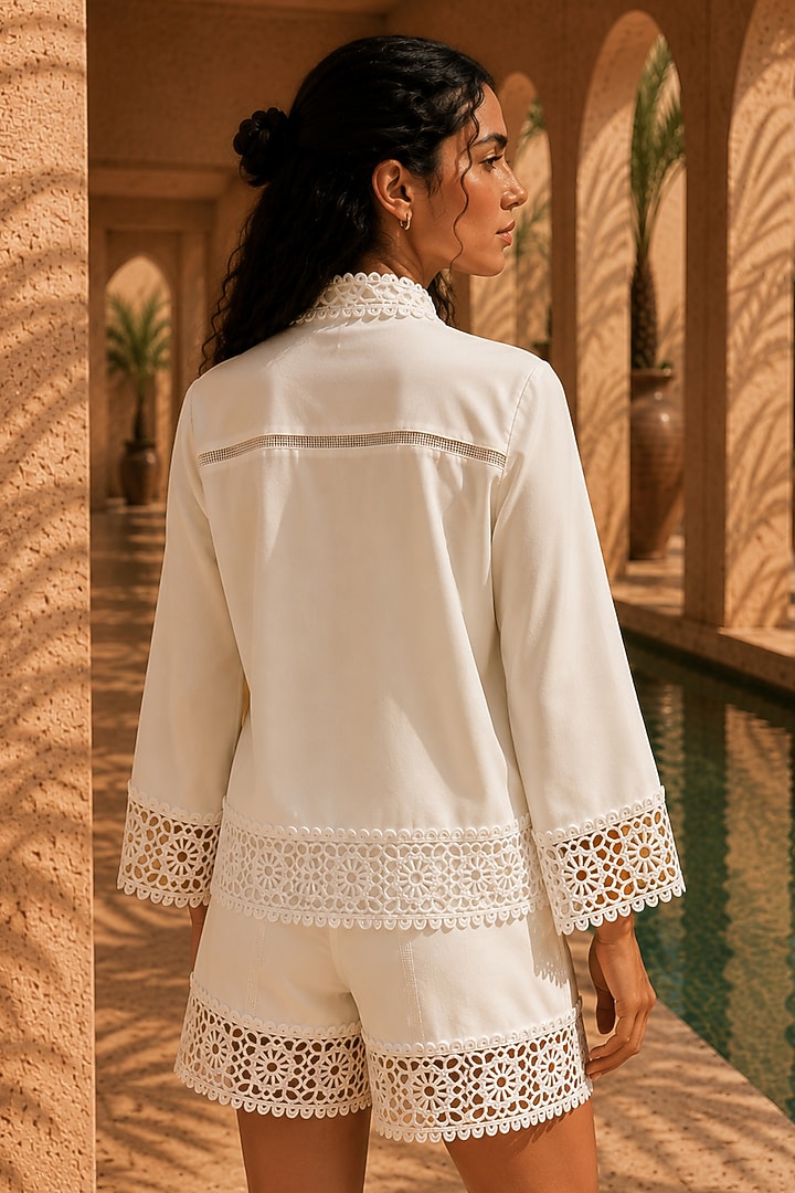White French Twill Co-Ord Set by PEHR ARORA at Pernia's Pop Up Shop