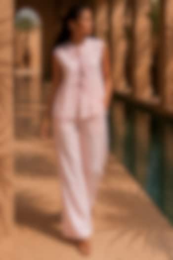 Baby Pink Linen Co-Ord Set by PEHR ARORA at Pernia's Pop Up Shop