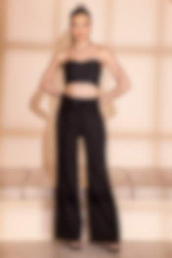 Black Banana Crepe Sequins Embroidered Co-Ord Set by PEHR ARORA at Pernia's Pop Up Shop