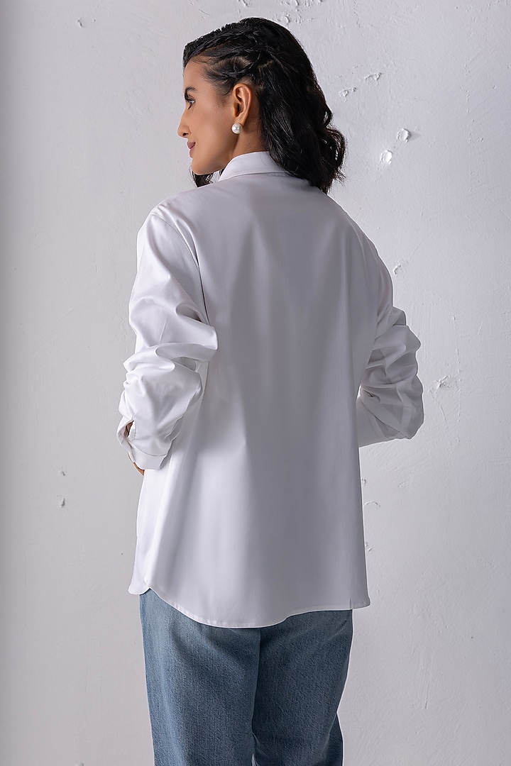 White Acetate Motif Hand Embroidered Shirt by PEHR ARORA at Pernia's Pop Up Shop