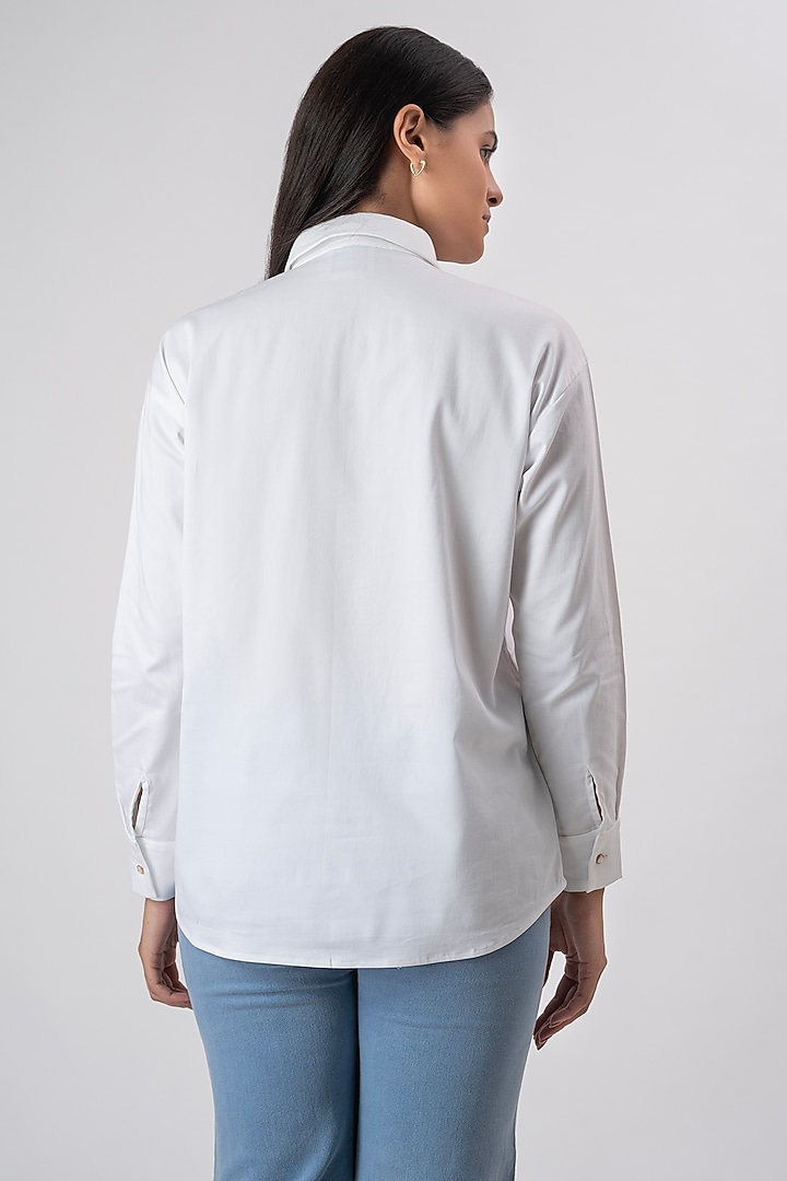White Cotton Lemon Embroidered Shirt by PEHR ARORA at Pernia's Pop Up Shop