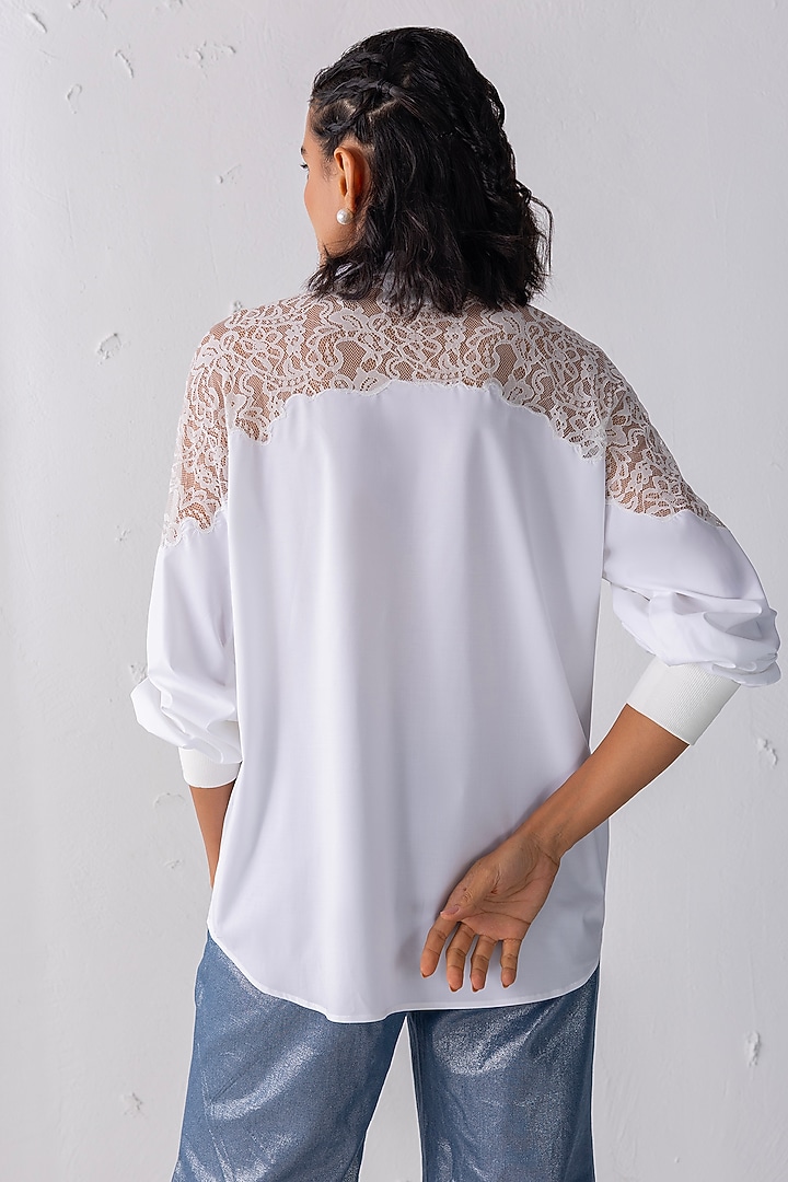 Cream Acetate Balloon Sleeves Shirt by PEHR ARORA at Pernia's Pop Up Shop