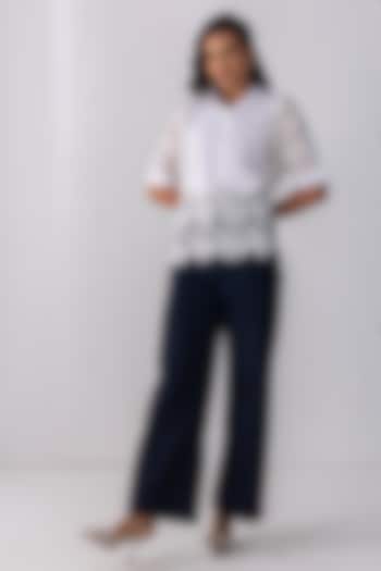 Cream Acetate Floral Embroidered Shirt by PEHR ARORA at Pernia's Pop Up Shop
