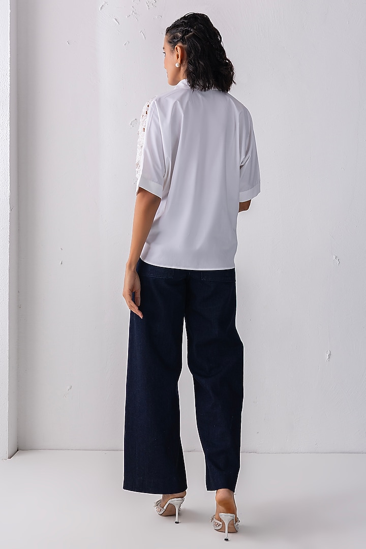 Cream Acetate Floral Embroidered Shirt by PEHR ARORA at Pernia's Pop Up Shop
