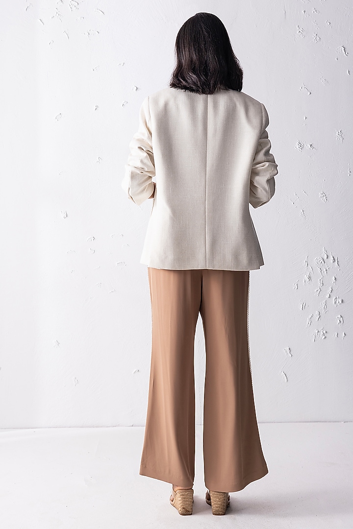 Khaki Banana Crepe & Tweed Blazer Set by PEHR ARORA at Pernia's Pop Up Shop