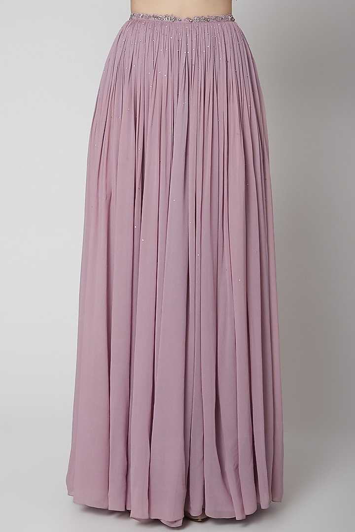 Mauve Embroidered Wedding Lehenga Set by Pooja Peshoria at Pernia's Pop Up Shop